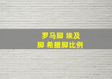 罗马脚 埃及脚 希腊脚比例